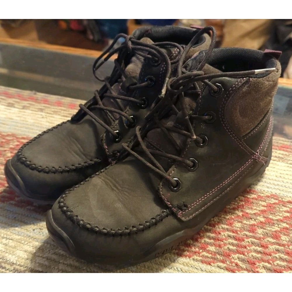 KURU Womens QUEST Black Purple Leather Hiking Boots with Ankle Support Size 7.5